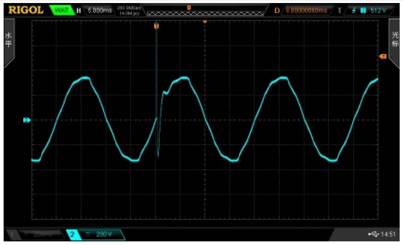 相位角0°浪涌干扰波形