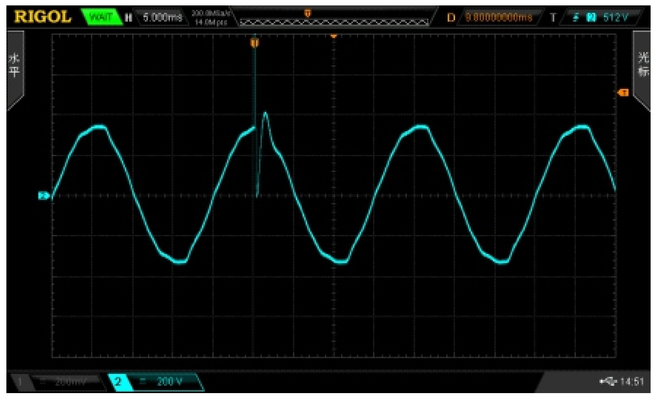 相位角90°浪涌干扰波形